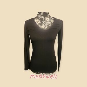 Madewell Women's Classic Black Long Sleeve Top Jersey Knit